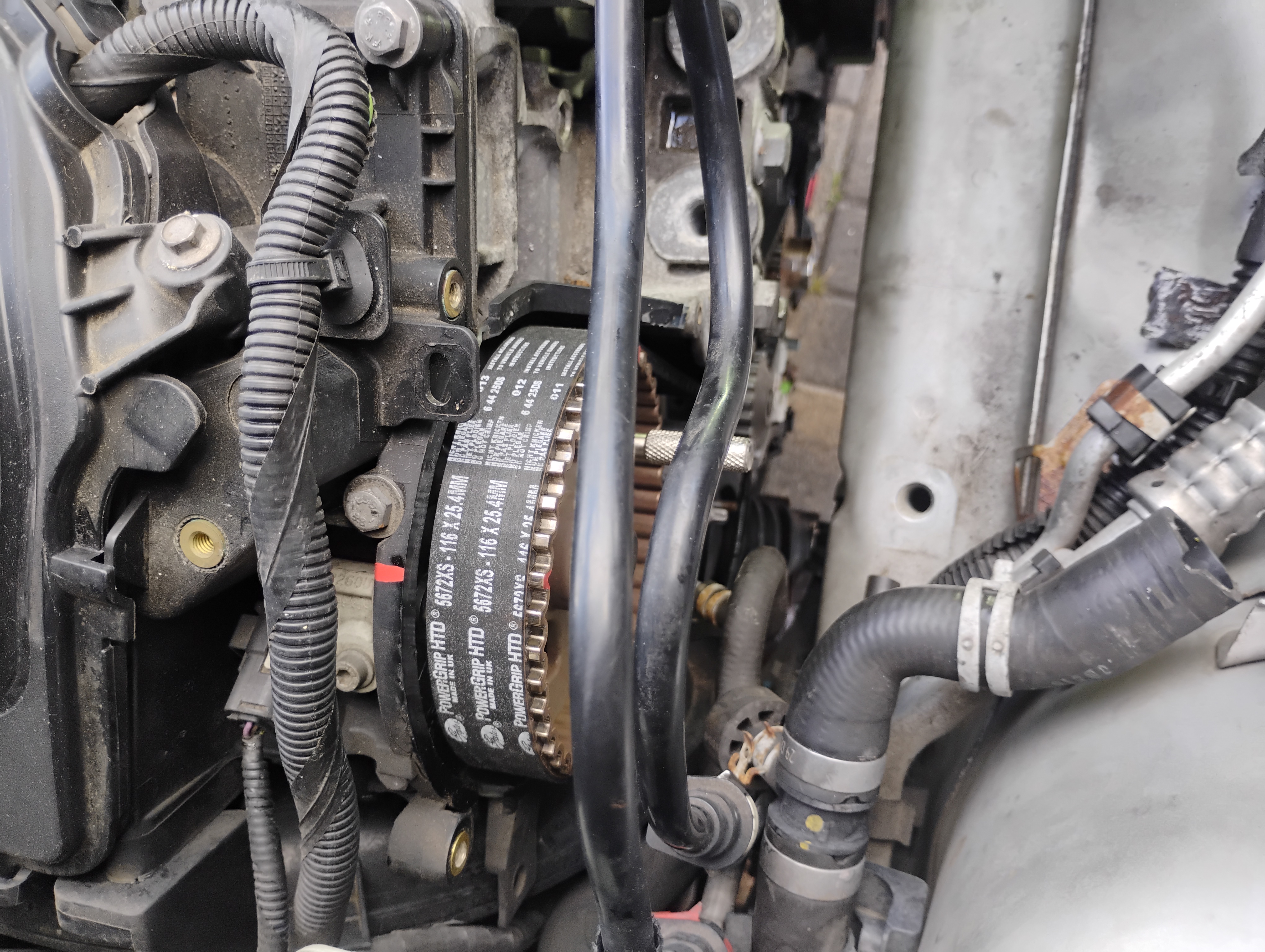 Timing belt components during Ford Kuga repair